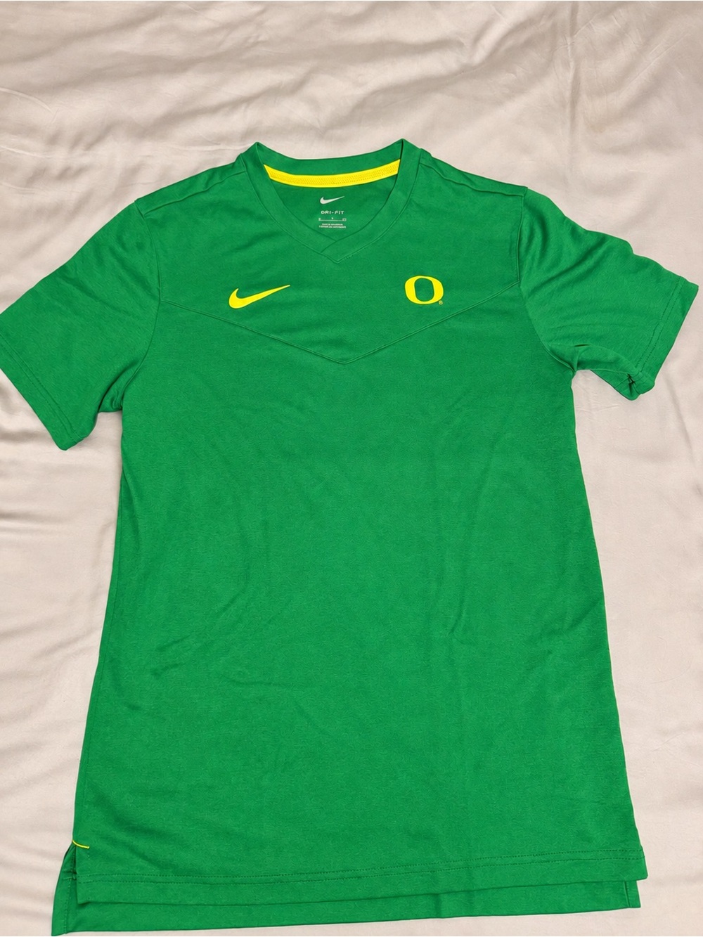 Nike Green and Yellow Oregon Short-Sleeve Dri-Fit Shirt